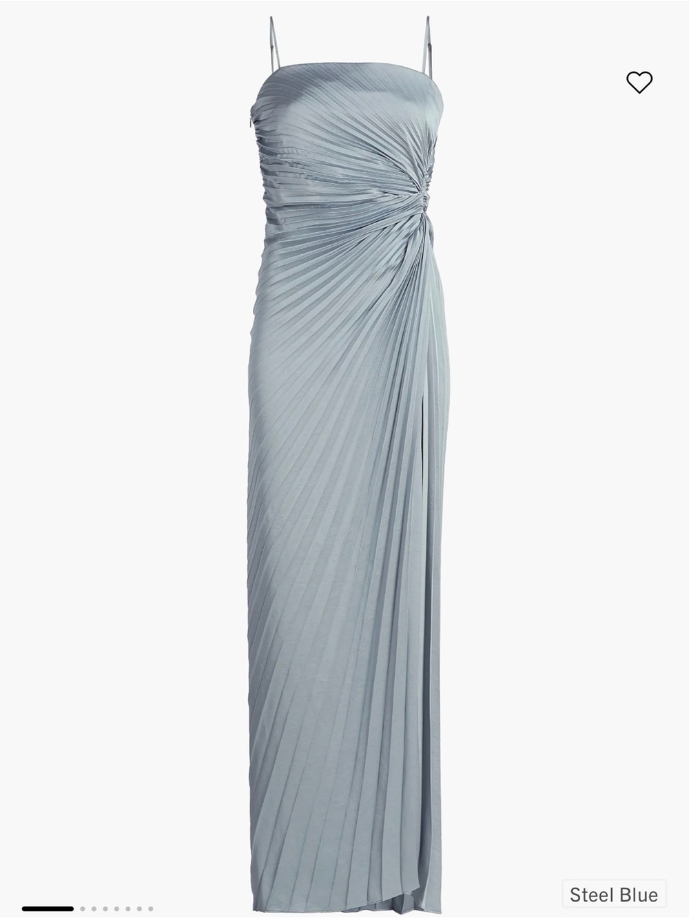 A.L.C. Strapless Pleated Gown in Steel Blue